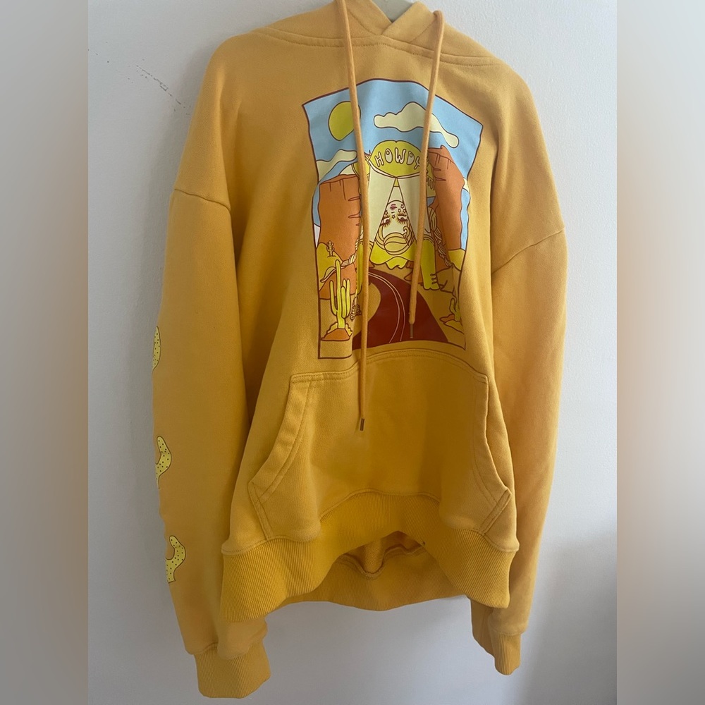 yellow/ orange valfre howdy hoodie. size small